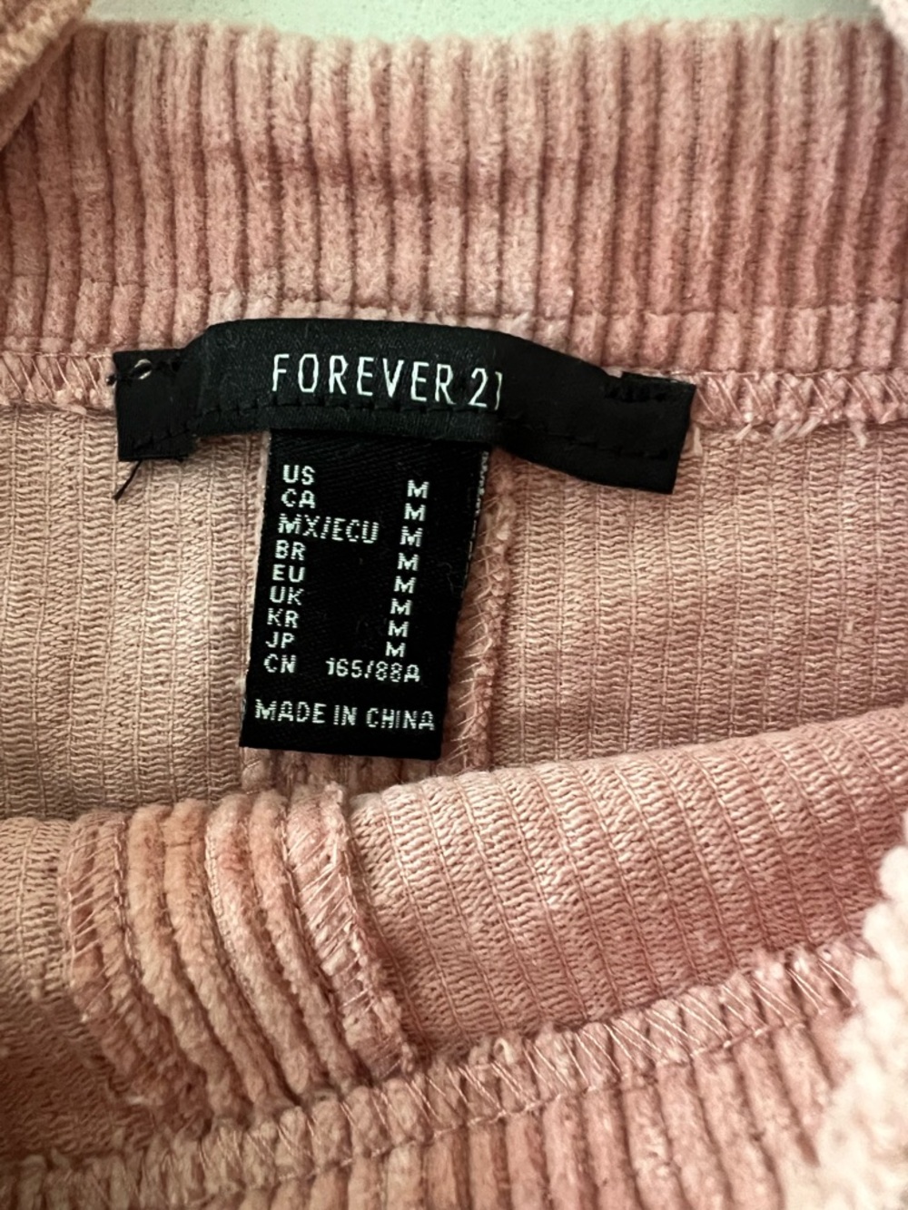 Forever 21 Pink Corduroy Pinafore Mini Dress M - Picture 3 of 7